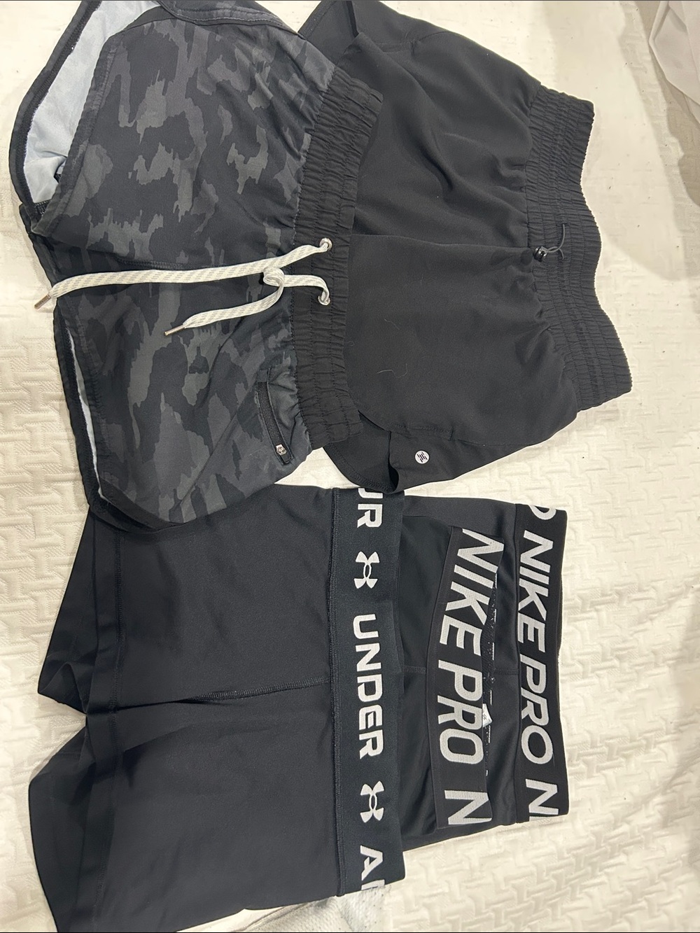 Black Kids Athletic Shorts & Compression Set - Nike/Under Armour